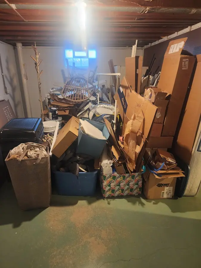 Roll-off dumpster container at job site for 20 Yard Dumpster Rental in Jena